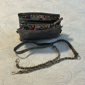 Big Budda Clutch Crossbody Silver Reptile Purse